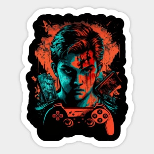 Announce Your Cohort: Intense Video Gamer Guy! Sticker